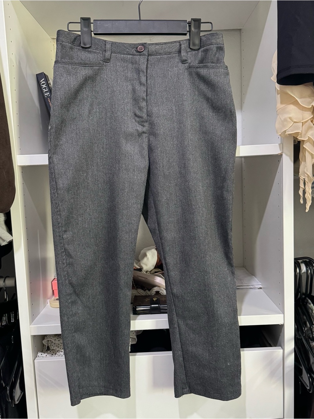 Express Gray Straight Leg Dress Pants